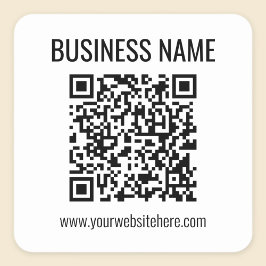 カスタマイズ可能なQRコードとビジネス名 スクエアシール