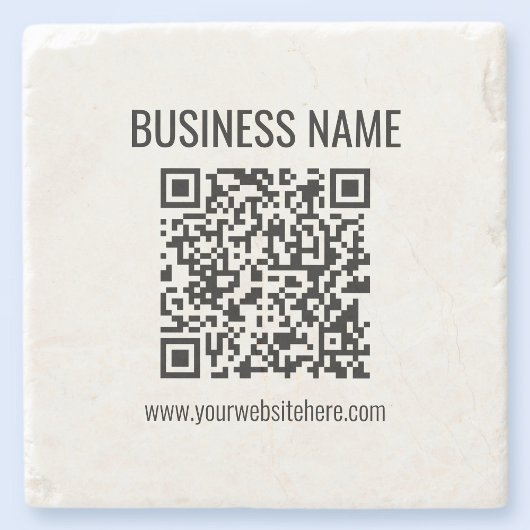カスタマイズ可能なQRコードとビジネス名 ストーンコースター