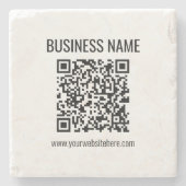 カスタマイズ可能なQRコードとビジネス名 ストーンコースター (正面)