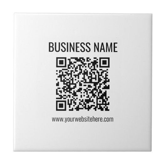 カスタマイズ可能なQRコードとビジネス名 タイル (正面)