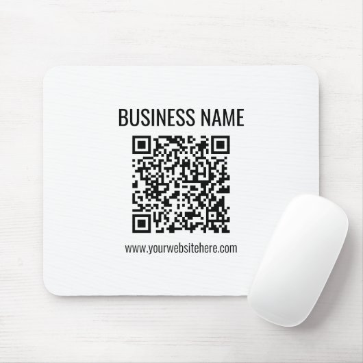 カスタマイズ可能なQRコードとビジネス名 マウスパッド (マウス)
