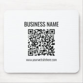 カスタマイズ可能なQRコードとビジネス名 マウスパッド (正面)