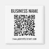 カスタマイズ可能なQRコードとビジネス名 マグネット (正面)