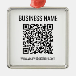 カスタマイズ可能なQRコードとビジネス名 メタルオーナメント