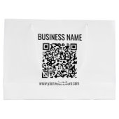 カスタマイズ可能なQRコードとビジネス名 ラージペーパーバッグ (裏面)