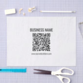 カスタマイズ可能なQRコードとビジネス名 薄葉紙 (クラフト)