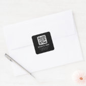 カスタマイズ可能なQRコードと編集可能なテキストデザイン スクエアシール (封筒)