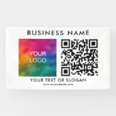カスタマイズ可能なQRコードはこちらエレガントビジネスロゴ 横断幕 (横)