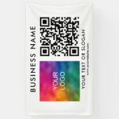 カスタマイズ可能なQRコードはこちらエレガントビジネスロゴ 横断幕 (縦)
