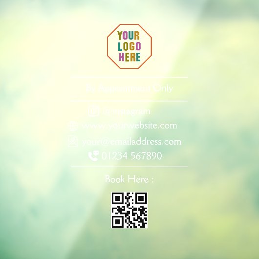 カスタマイズ可能なQRコードビニール/アポイントメントブシン ウィンドウサイン (シート3)