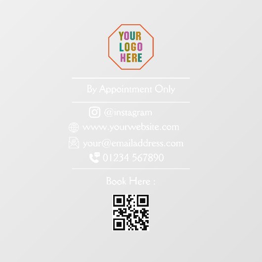 カスタマイズ可能なQRコードビニール/アポイントメントブシン ウィンドウサイン (シート)