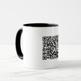 カスタマイズ可能なQRコードブラック&ホワイト抽象芸術ギーク マグカップ