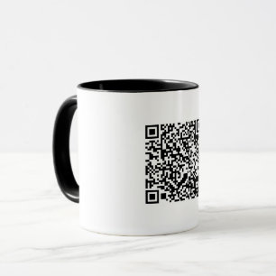 カスタマイズ可能なQRコードブラック&ホワイト抽象芸術ギーク マグカップ