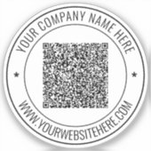 カスタマイズ可能なQRコード付きテキストステッカー例 シール (正面)