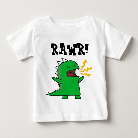 カスタマイズ可能なRAWRディーノ-! ベビーTシャツ (正面)