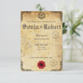 カスタマイズ可能なRoleplayゲーマー結婚ファンタジー 招待状 (スタンド正面)