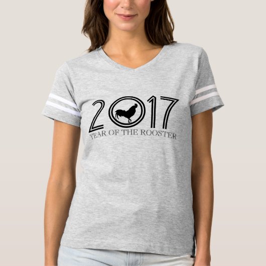カスタマイズ可能なRooster Year 2017グラフィックティー4 Tシャツ (正面)