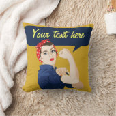 カスタマイズ可能なRosie Riveter クッション (ブランケット)