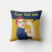 カスタマイズ可能なRosie Riveter クッション (裏面)