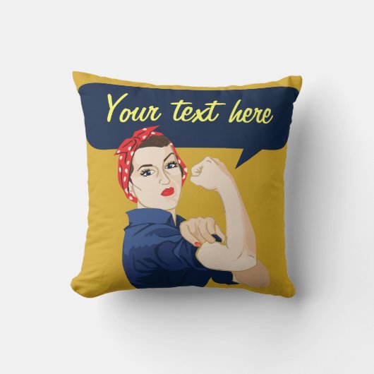 カスタマイズ可能なRosie Riveter クッション (正面)