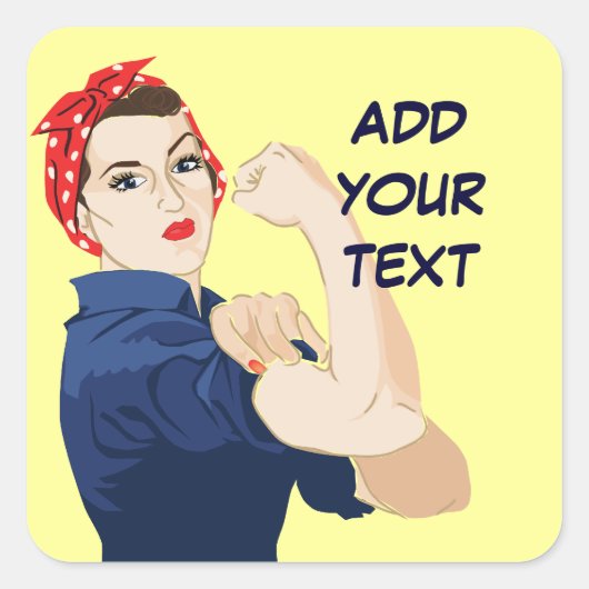 カスタマイズ可能なRosie Riveter スクエアシール (正面)
