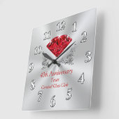 カスタマイズ可能なRuby 40th Anniversary Clock スクエア壁時計 (傾斜)