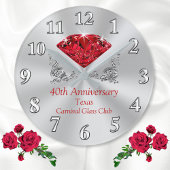 カスタマイズ可能なRuby 40th Anniversary Clock スクエア壁時計
