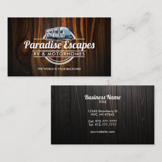カスタマイズ可能なRVモーターホームキャンパーの名刺 名刺 (正面/裏面)