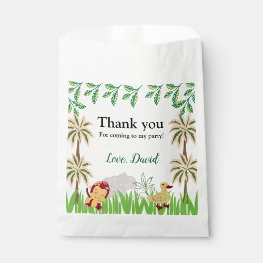 カスタマイズ可能なSafari誕生日パーティー フェイバーバッグ (正面)