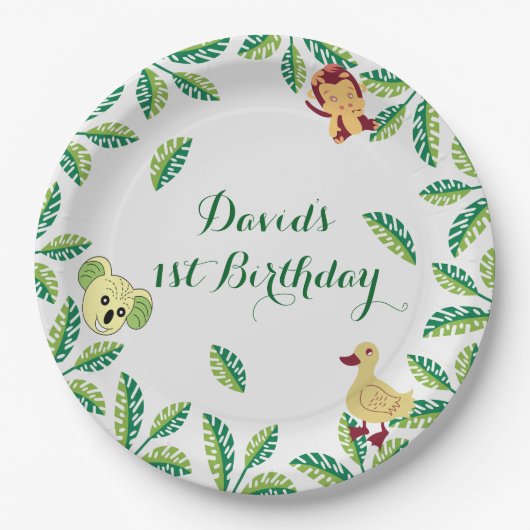 カスタマイズ可能なSafari誕生日パーティー ペーパープレート (正面)