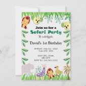 カスタマイズ可能なSafari誕生日パーティー 招待状 (正面)