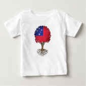カスタマイズ可能なSamoan旗の生命の樹 ベビーTシャツ (正面)