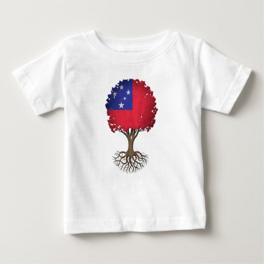 カスタマイズ可能なSamoan旗の生命の樹 ベビーTシャツ (正面)