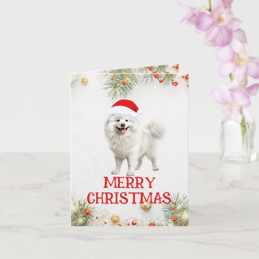 カスタマイズ可能なSamoyed Christmas Greeting Card カード (蘭)
