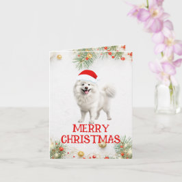 カスタマイズ可能なSamoyed Christmas Greeting Card カード