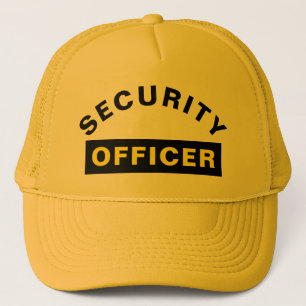 カスタマイズ可能なSECURITY OFFICERテキストステートメントイエロー キャップ