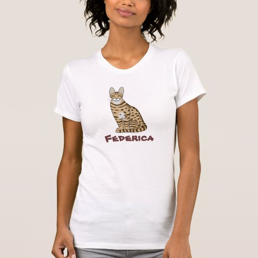 カスタマイズ可能なSerengeti猫の品種 Tシャツ (正面)