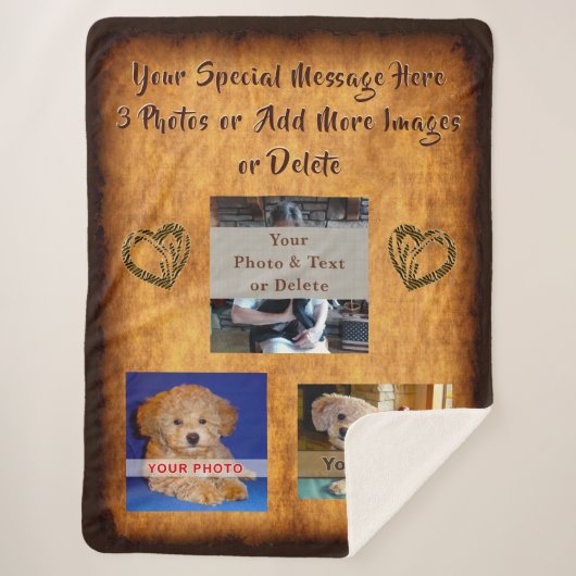 カスタマイズ可能なSherpaのフリースの写真毛布、十分に シェルパブランケット (正面)