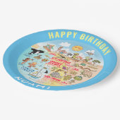 カスタマイズ可能なSoCal誕生日プレート ペーパープレート (アングル)