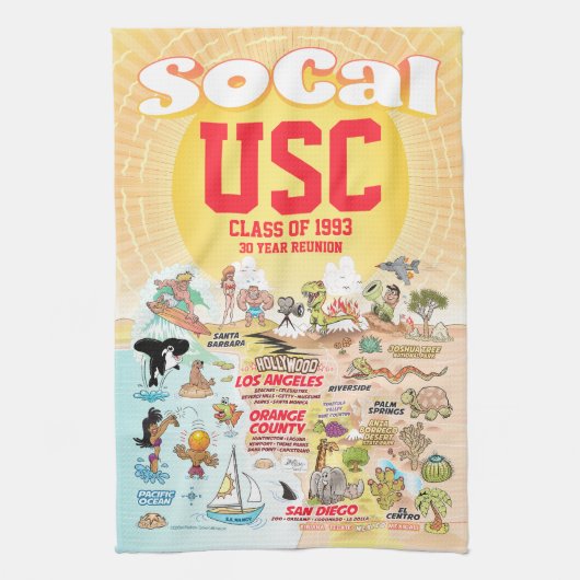 カスタマイズ可能なSoCal キッチンタオル (縦)