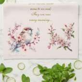 カスタマイズ可能なSparrow Bible Verse赤面Pink 2 キッチンタオル (折り畳み)