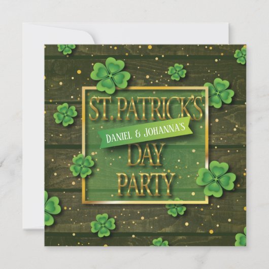 カスタマイズ可能なSt. Patrick'd Dayパーティの招待状 シーズンカード (正面)