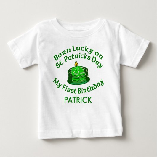 カスタマイズ可能なSt. Patricks日に生まれるベビー ベビーTシャツ (正面)