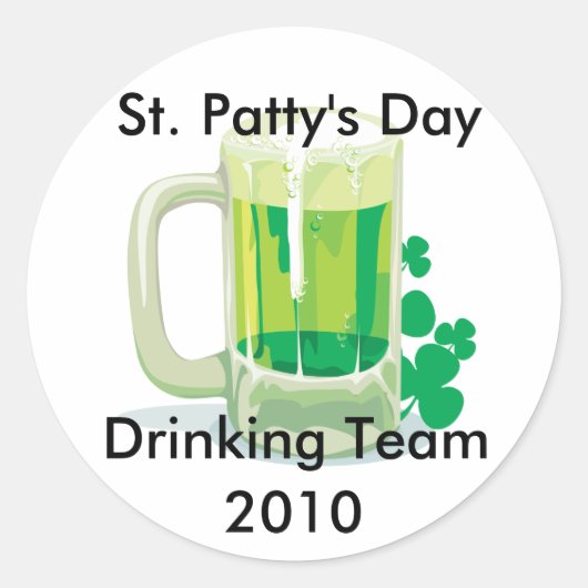 カスタマイズ可能なSt. Patricks飲みチームシール ラウンドシール (正面)