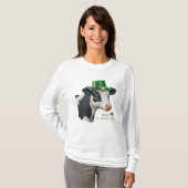 カスタマイズ可能なSt. Patrick's Day Shamrock Cow Tシャツ (正面フル)