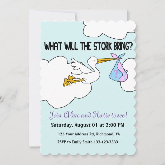 カスタマイズ可能なStork Briningとは 招待状 (正面)