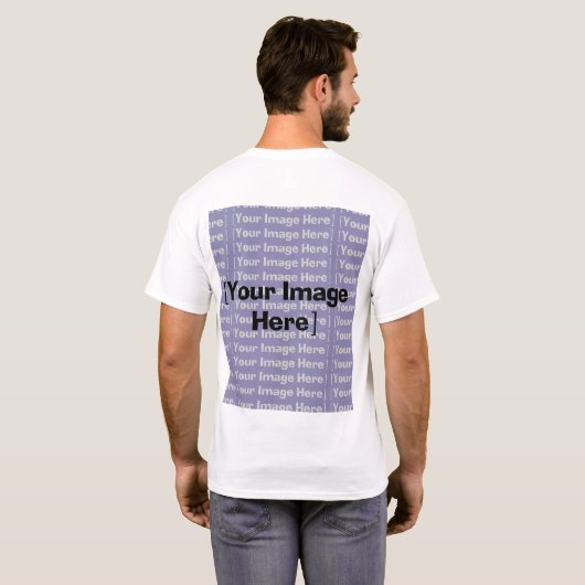 カスタマイズ可能なTシャツのポケットと垂直背面 Tシャツ (裏面フル)