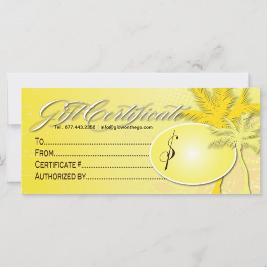 カスタマイズ可能なTanningサロンギフト証明書 (裏面)