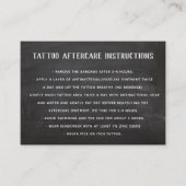 カスタマイズ可能なTattooアフターケア手順ブラック 名刺 (正面)