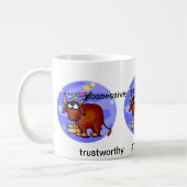 カスタマイズ可能なTaurusの特徴かわいい漫画〔占星術の〕十二宮図 コーヒーマグカップ (左)